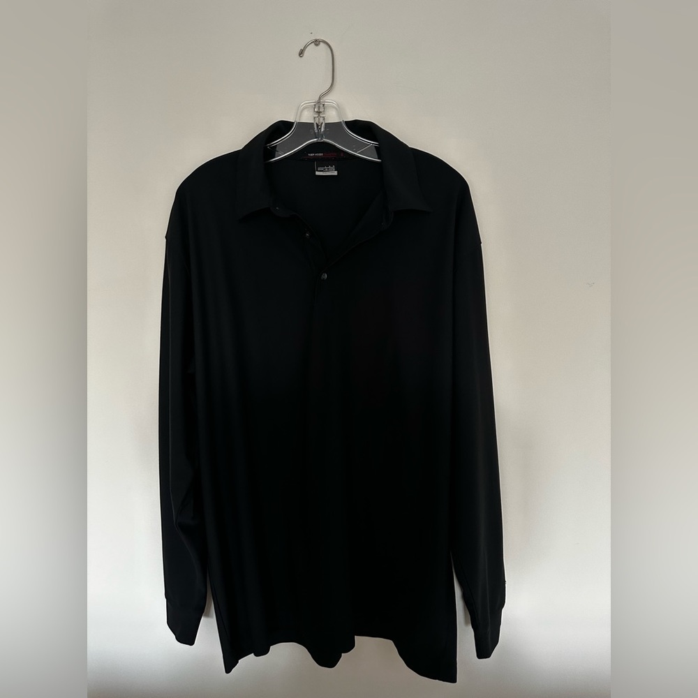 Tiger Woods Collection Nike Black Long Sleeve Polo